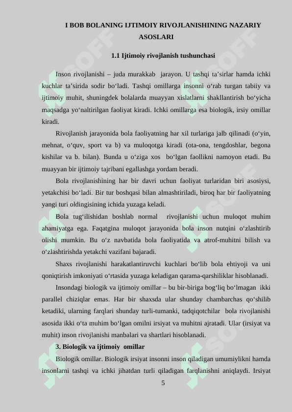Bolaning sotsiumda rivojlanishi 5