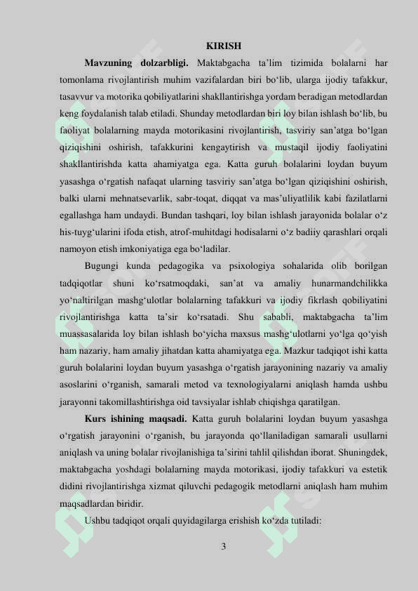 Katta guruhda loydan buyum yasashga o‘rgatish 2