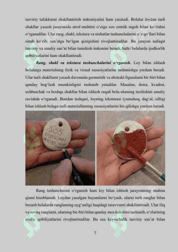 Katta guruhda loydan buyum yasashga o‘rgatish 6