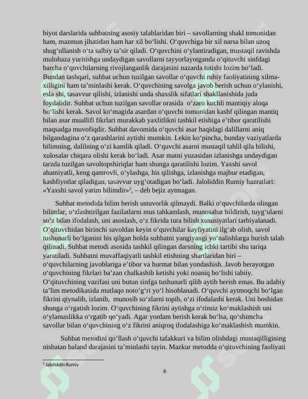 Adabiyot darslarida suhbat metodi (Drammatik asarlar misolida. Sh. Boshbekovning " Temir xotin"  asari asosida) 6