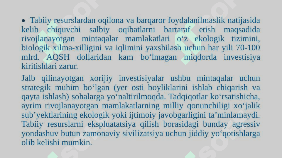 “Yashil iqtisodiyot”ga o‘tishning zaruriyati, tamoyillari va dastaklari 8