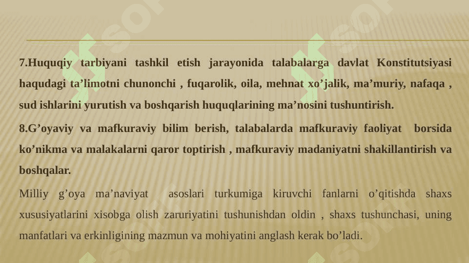 Milliy g’oya va ma’naviyat ta’limida shaxs manfatlarining ustuvorligi 6