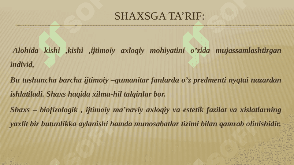 Milliy g’oya va ma’naviyat ta’limida shaxs manfatlarining ustuvorligi 7