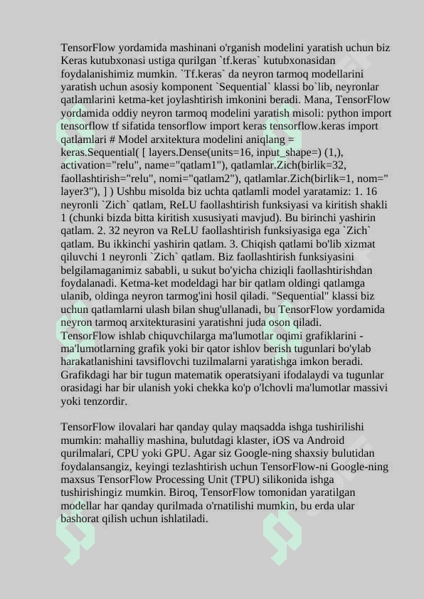 Mashinali o’qitishga kirish_TensorFlow paketi asosida mashinani o‘qitish modellari 3