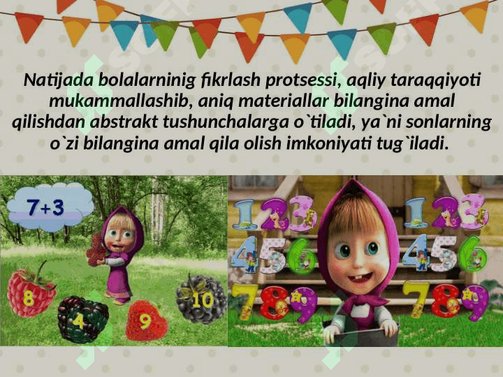 Turli yosh guruhlarda bolalarni sanashga o‘rgatish vazifalari 5