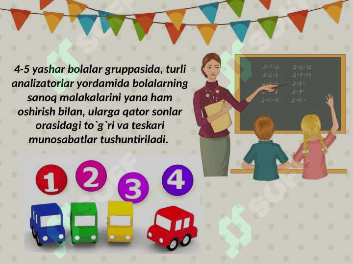 Turli yosh guruhlarda bolalarni sanashga o‘rgatish vazifalari 8