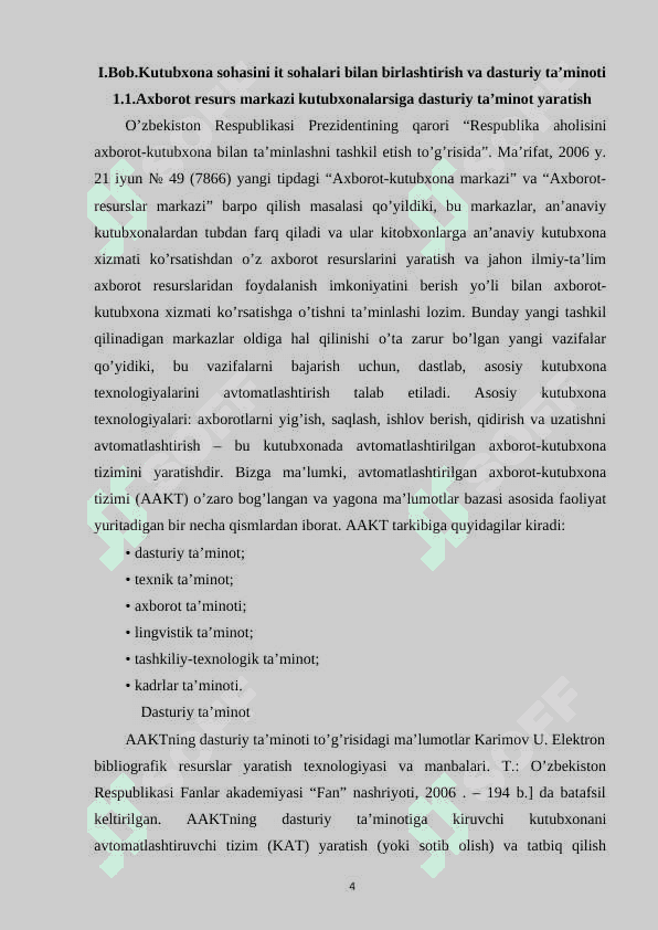 KUTUBXONA RESURSLRINI BOSHQARISH UCHUN DASTURIY TA'MINOT TIZIMLARI 4
