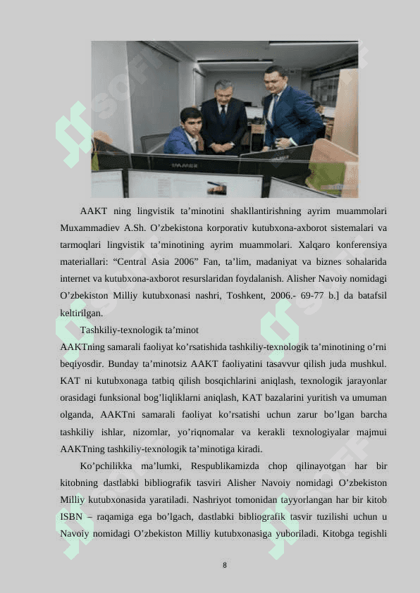 KUTUBXONA RESURSLRINI BOSHQARISH UCHUN DASTURIY TA'MINOT TIZIMLARI 8