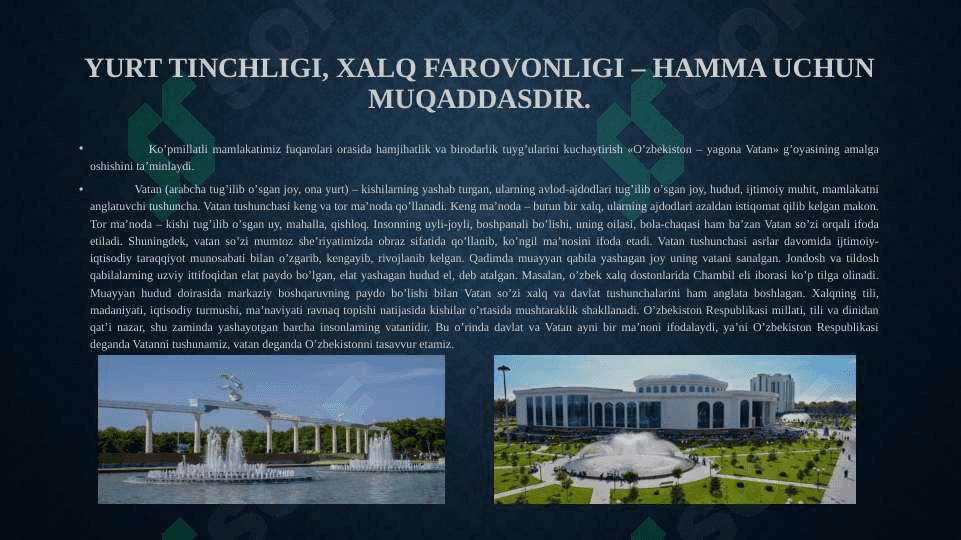 YURT TINCHLIGI - XALQ FAROVONLIGI 3