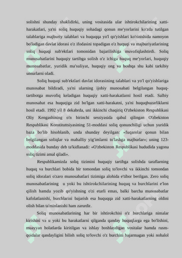 Soliq munosabatlarining sub’ektlari, ularning 3