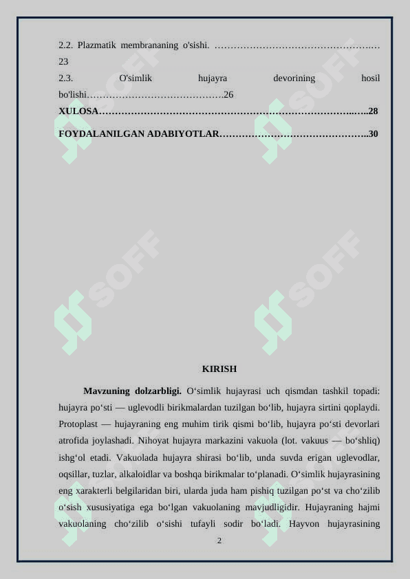 Biologik membranalarning tuzilishi va funksiyasi 2