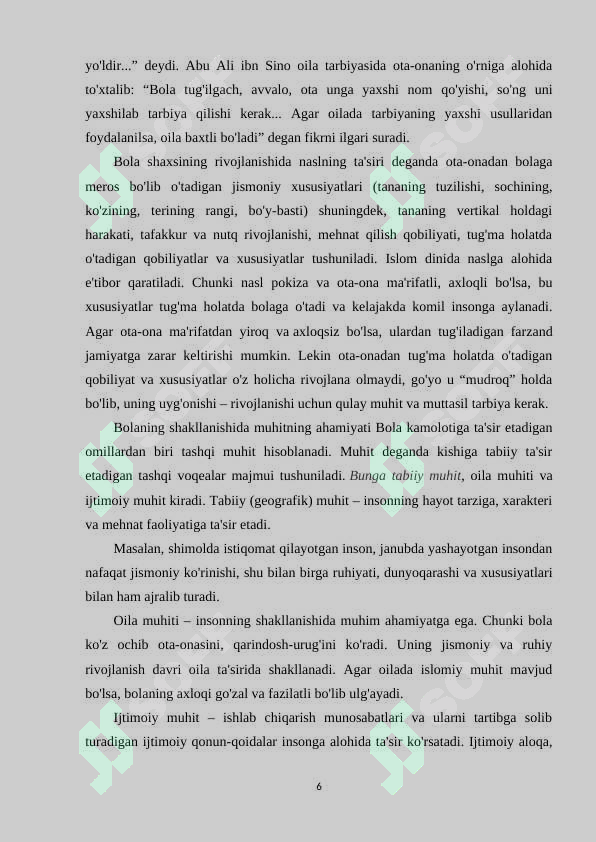 Bolalarning aqliy jismoniy va estetik rivojlanishi pedagogik tashxislarning metodlarini amaliy o'rganish 6