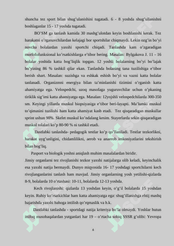 Kop yillik tayyorgarlikni davom etishi va uni aniqlovchi omillar 6