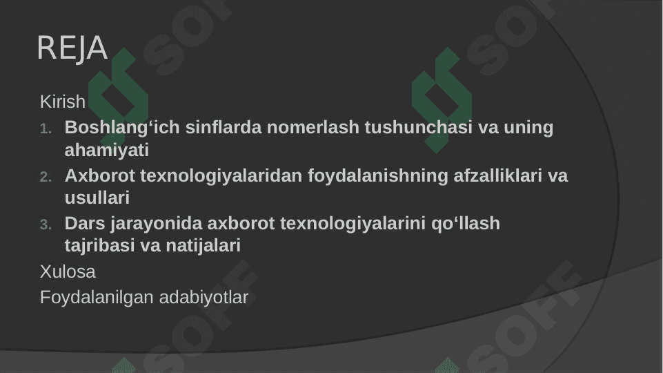 Boshlang’ich sinf  oquvchilarini nomerlashga o’rgatishda  axborot texnologiyalardan foydalanish 2