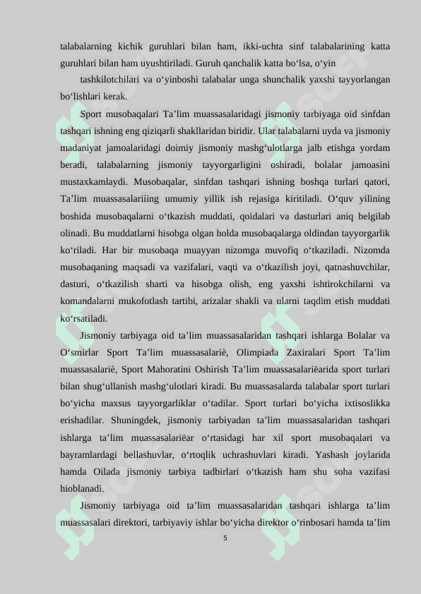 Jismoniy tarbiya mutaxassislarga qo‘yiladigan pedagogik talablar 5