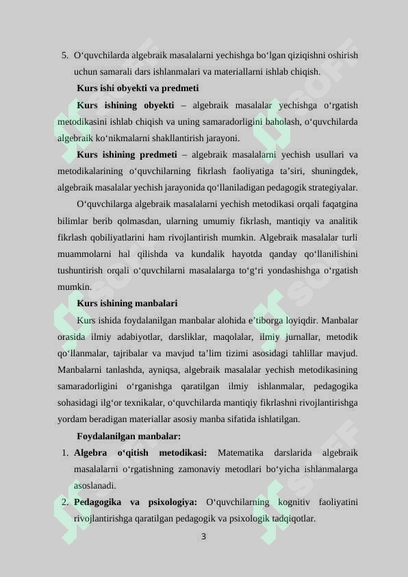 Algebraik mazmunli masalalar yechishga o‘rgatish metodikasi 3
