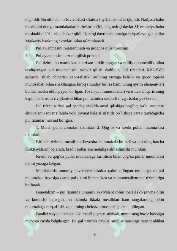 Pul tizimlari tushunchasi va uning shakillari 6