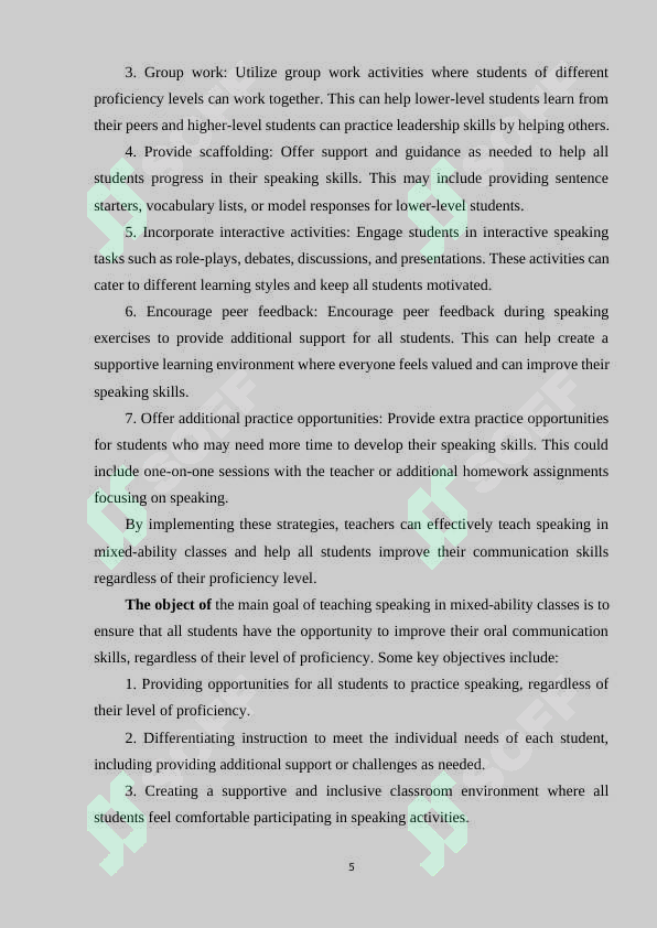Teaching speaking in mixed-ability classes 5