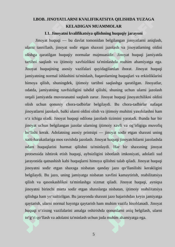 OʻZBEKISTON JINOYAT HUQUQIDA JINOYATLARNI KVALIFIKATSIYA QILISH MUAMMOLARI 5