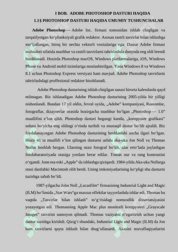 GRAFIK FAYLLARNI IMPORT VA EKSPORT QILISHDA PHOTOSHOP DASTURINING IJOBIY JIXATLARI 3
