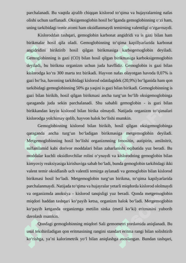 Yosh hayvonlardan olingan qon namunasida gemoglobin miqdorini aniqlash va uning diagnostik ahamiyati 2