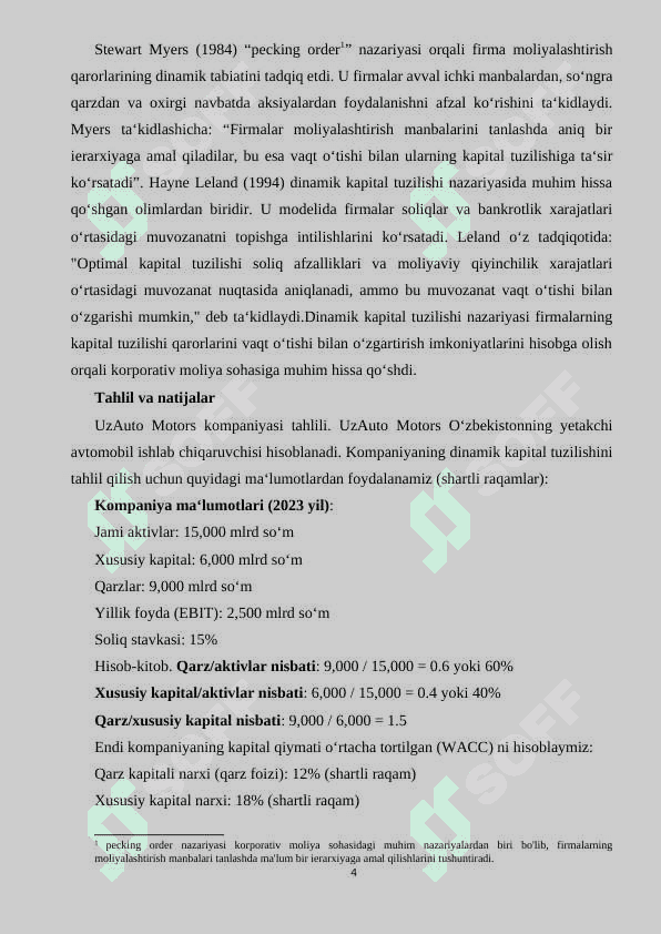Dinamik kapital tuzilishi nazariyasi 4