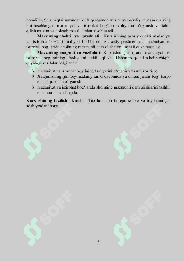 Mamlakatimizda madaniyat va istirohat bog’lari bo’yicha olib borilayotgan islohotlar va aholining mazmunli dam olishlarini to’g’ri tashkil etish masalalari 3