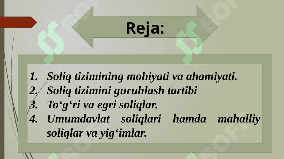 Soliq tizimi turlari va solliqqa tortish tamoyillari haqida 2