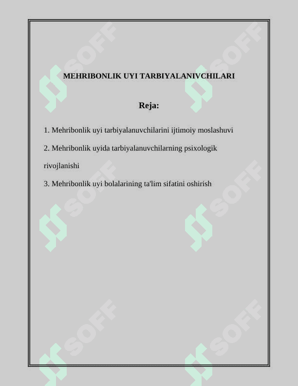 MEHRIBONLIK UYI TARBIYALANIVCHILARI 2