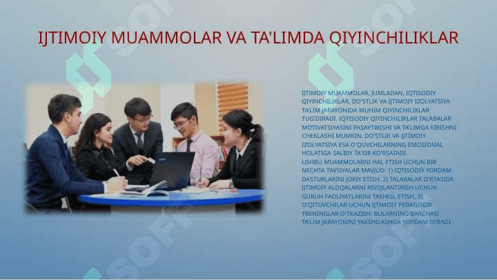 Taʼlim-tarbiya jarayonida ijtimoiy pedagogik dolzarb muommolar 6