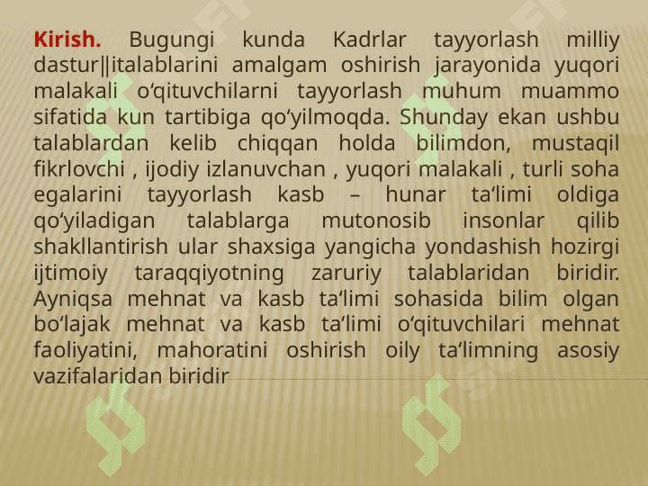 JAMOANI SHAKLLANTIRISHNING                                ISTIQBOL REJALARI 3