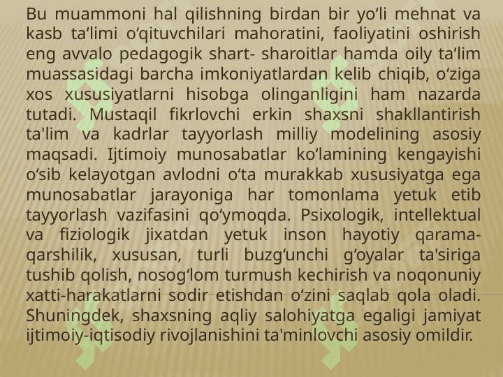JAMOANI SHAKLLANTIRISHNING                                ISTIQBOL REJALARI 4