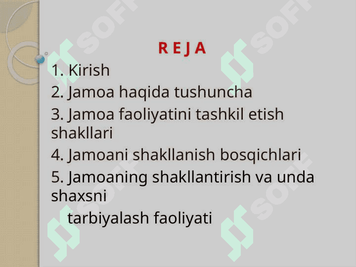 :      JAMOANI SHAKLLANTIRISHNING                                ISTIQBOL REJALARI 2