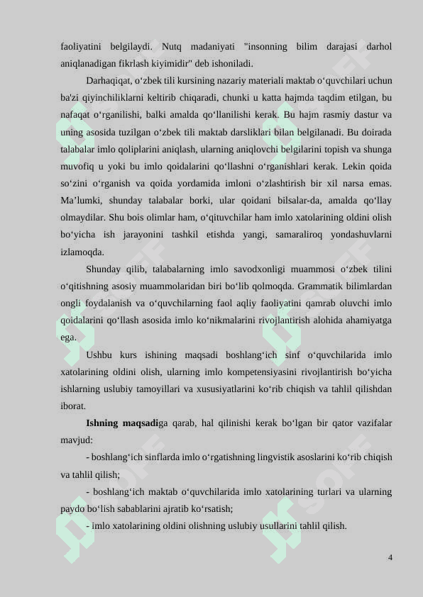 Imlo xatolarni toʻgʻirlash va ularning oldini olish mavzusida kurs ushi 4