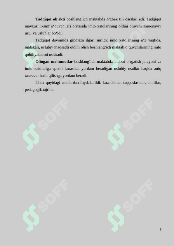 Imlo xatolarni toʻgʻirlash va ularning oldini olish mavzusida kurs ushi 5