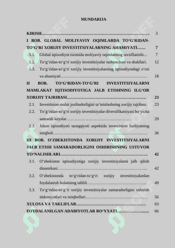 XORIJIY INVESTITSIYALARNI JALB ETISHNING RIVOJLANTIRISH AHAMIYATI. 2
