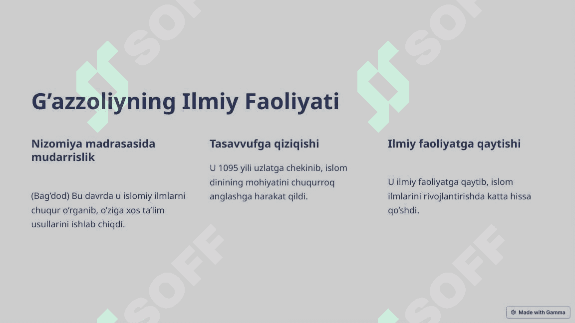 G’azolliyning tavba asari “ Din va Axloq”  Dinshunoslik | YANGI TAQDIMOT 3