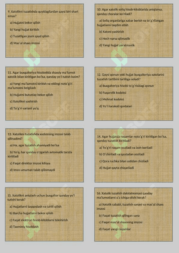 Buxgalteriya xujjatlarida xatoliklarni tuzatish tartiblari 2
