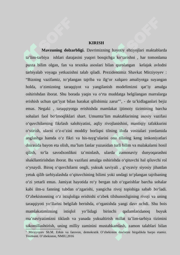 Hozirgi oʻzbek tilida kirish soʻz va kiritmali qurilmalarning leksik va grammatik xususiyatlari 2