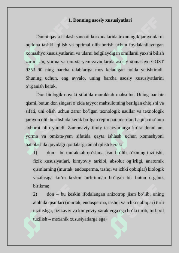 Don va donni qayta ishlash jarayonlarining ilmiy asoslari 2