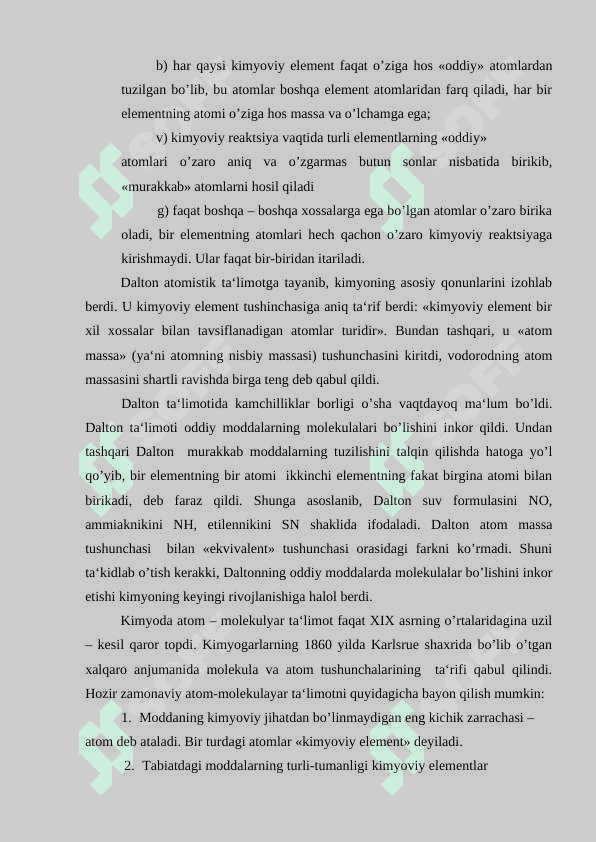 Atom massa. Molekulyar massa. Modda miqdori va allotropiya. 3