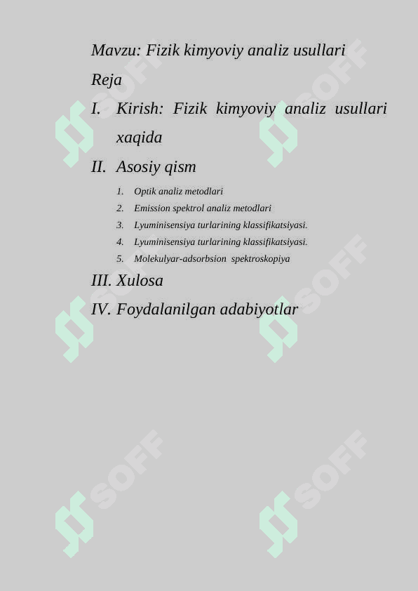 Fizik kimyoviy analiz usullari 2
