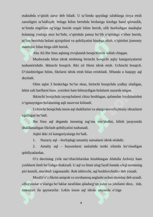 Maktabgacha ta`lim yoshidagi bolalarga aqliy tarbiya berish usul va metodlari. 8