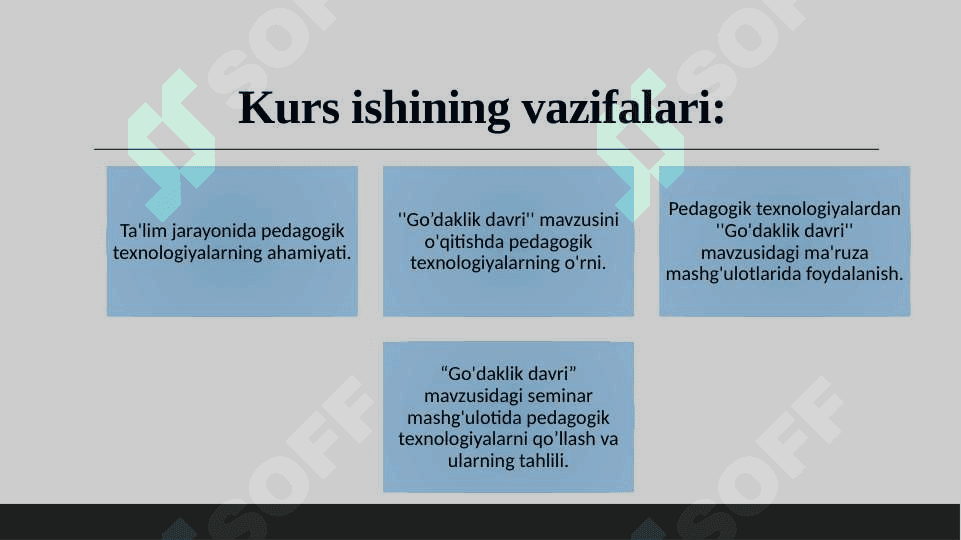 GO'DAKLIK DAVRI MAVZUSINI O'QITISHDA PEDAGOGIK TEXNOLOGIYALARDAN FOYDALANISH. 4