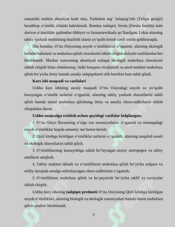 O’rta osiyodagi noyob va Qizil kitobga kiritilgan o’simliklar 3