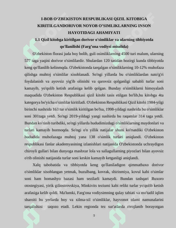 O’rta osiyodagi noyob va Qizil kitobga kiritilgan o’simliklar 5