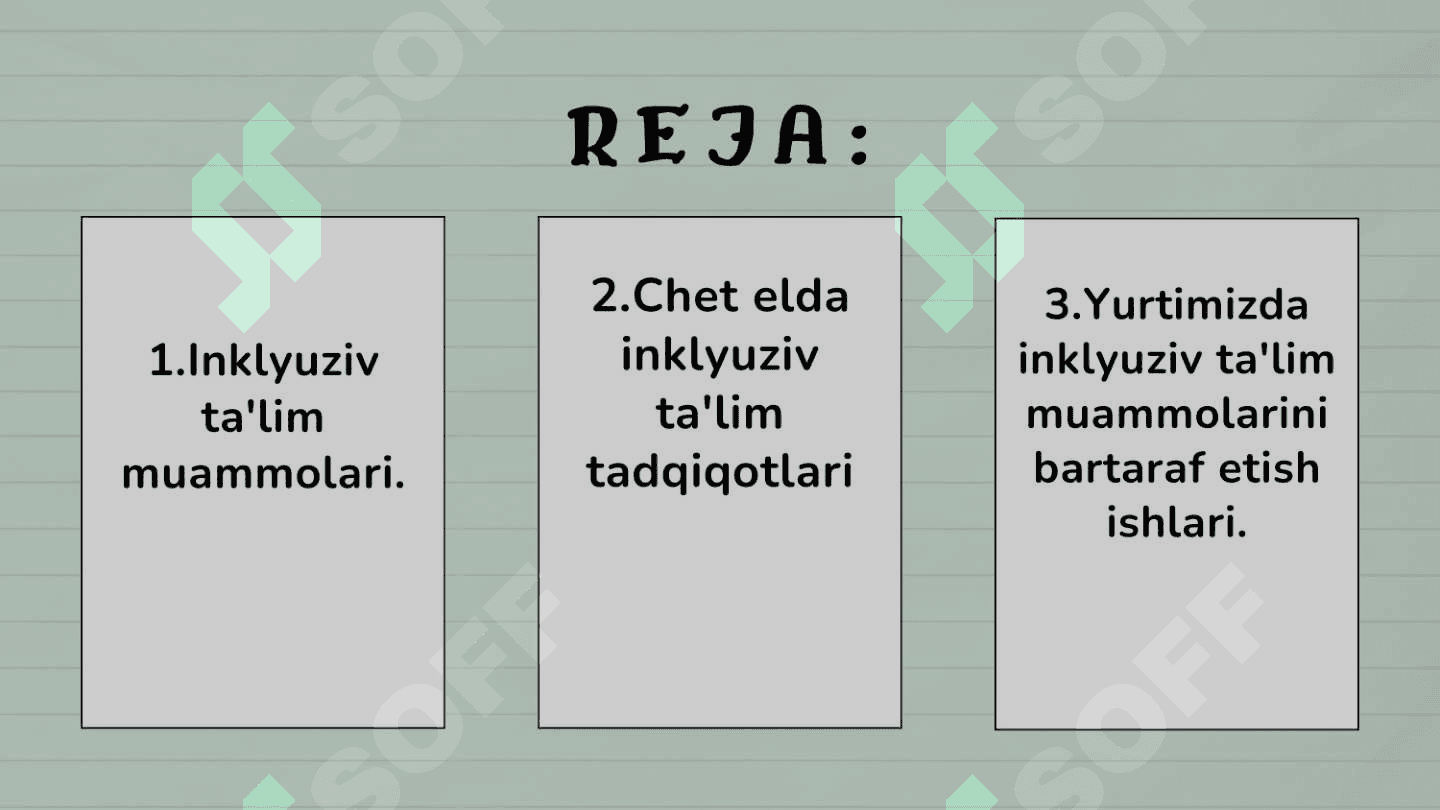 Turli yo'nalishdagi ilmiy tadqiqotlarda inklyuziv ta'lim muammolari 2