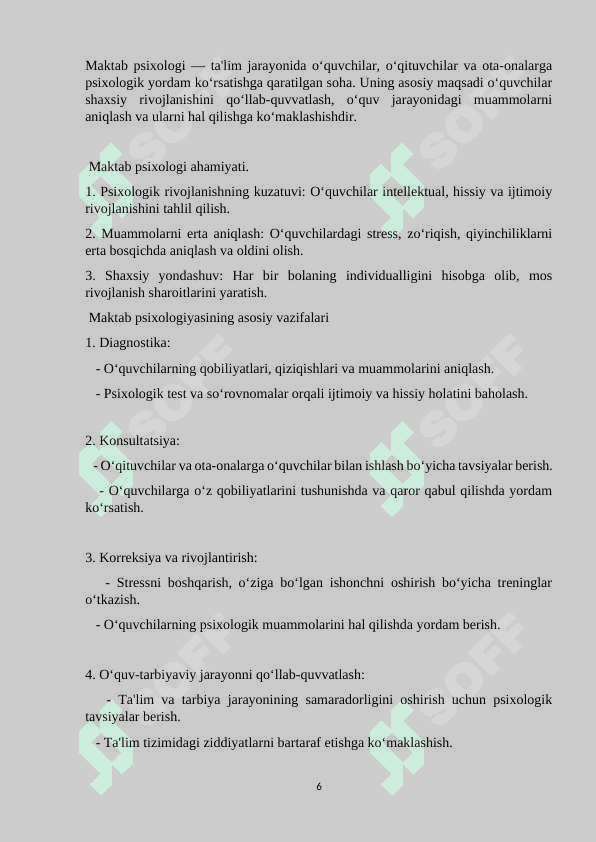 Ta’lim  tizimida psixologik xizmat maqsadi va vazifalari 6