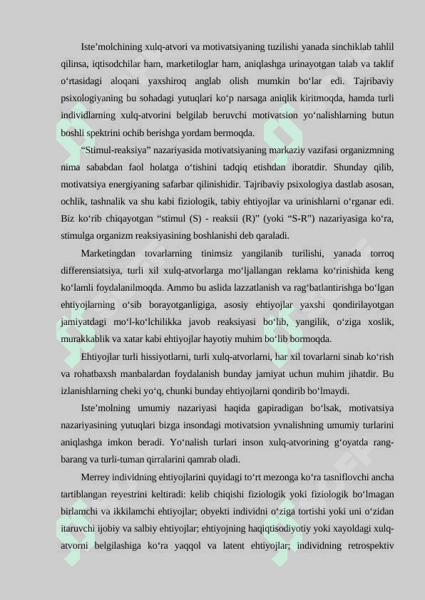 Strategik marketing mavzusiga tayyorlangan kurs ishi 7