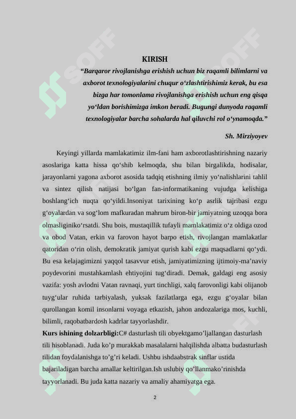 Abstrakt sinflar yaratish va ishlatish 2